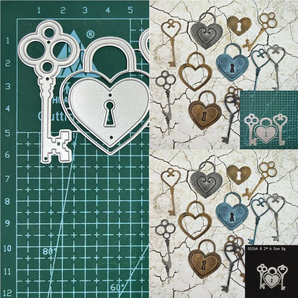 Metal cutting dies Heart Lock Key Stencil for DIY Scrapbooking Paper Card Making embossing craft die