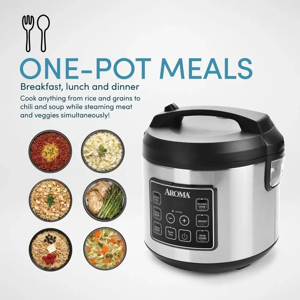 20-Cup Multi-Cooker and Rice Cooker with Programmable Controls and Steamer Ideal Variety of Rice Meat and Vegetables Nonstick