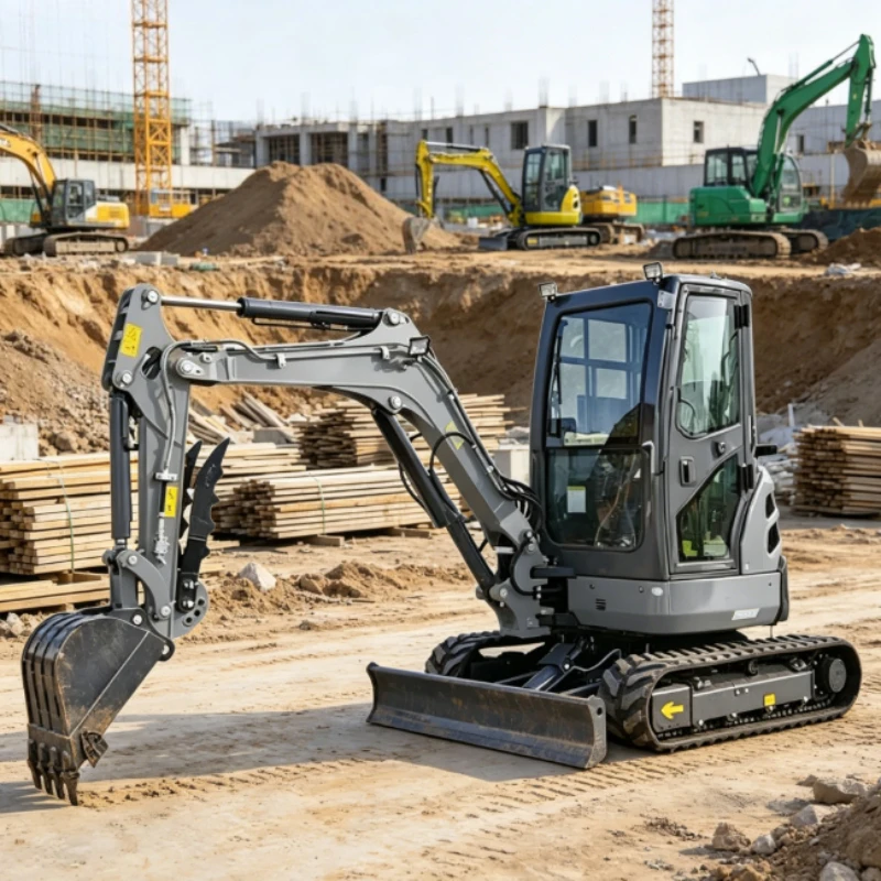 1.5 Ton EPA Tier 4 Mini Excavator, Complete Accessories Hydraulic Digger for Farm Renovation & Road Works