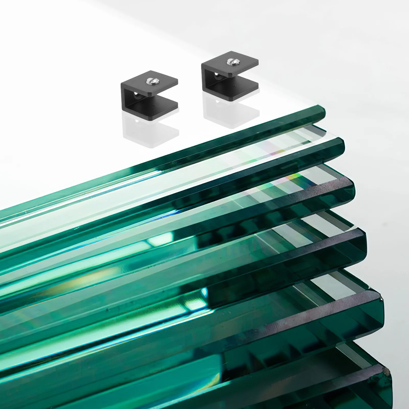 8 قطعة أصحاب الرف الزجاجي سهلة التركيب الأقواس الثقيلة للحمام المطبخ رفوف عائمة يدعم دعامة الرف العائمة