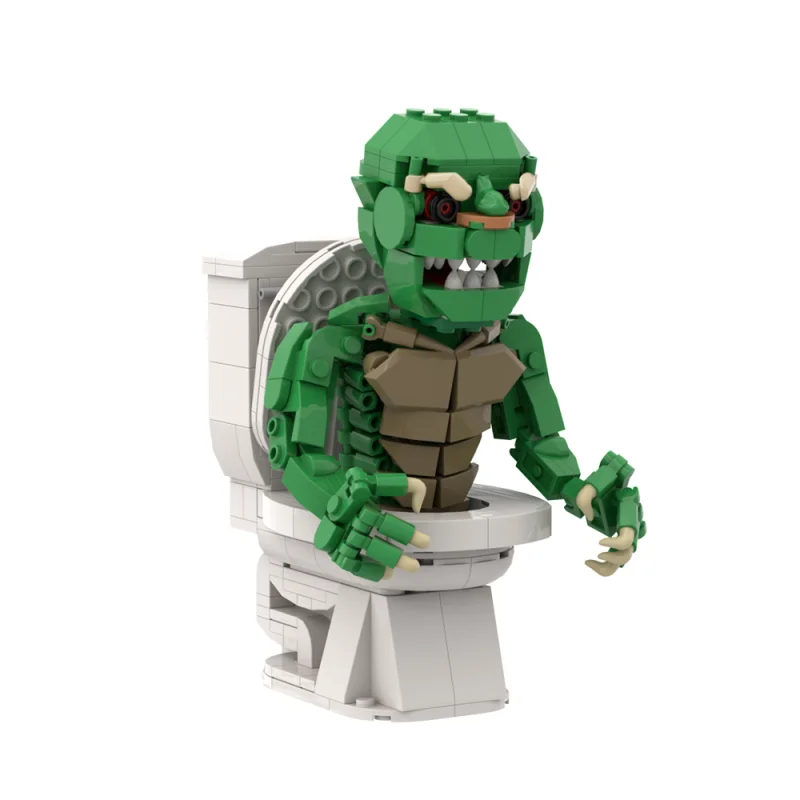 363PCS MOC Horror Movie Ghoulies Building Blocks Interest Green Toilet Monster Figures Model DIY Assembly Toys Halloween Gifts