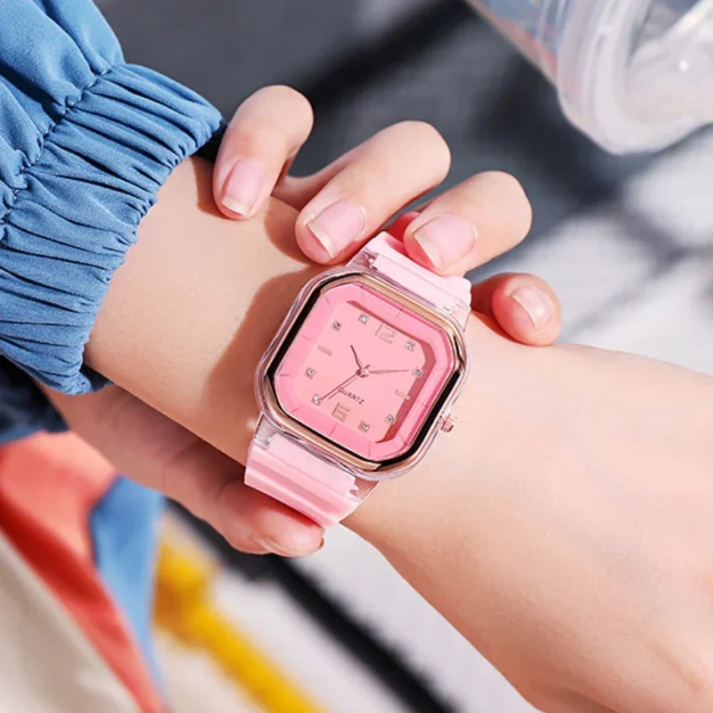 

Simple Sports Multifunctional Digital Watch Candy Colors Silicone Square Quartz Wristwatches Female Men's Fashion Watches Часы