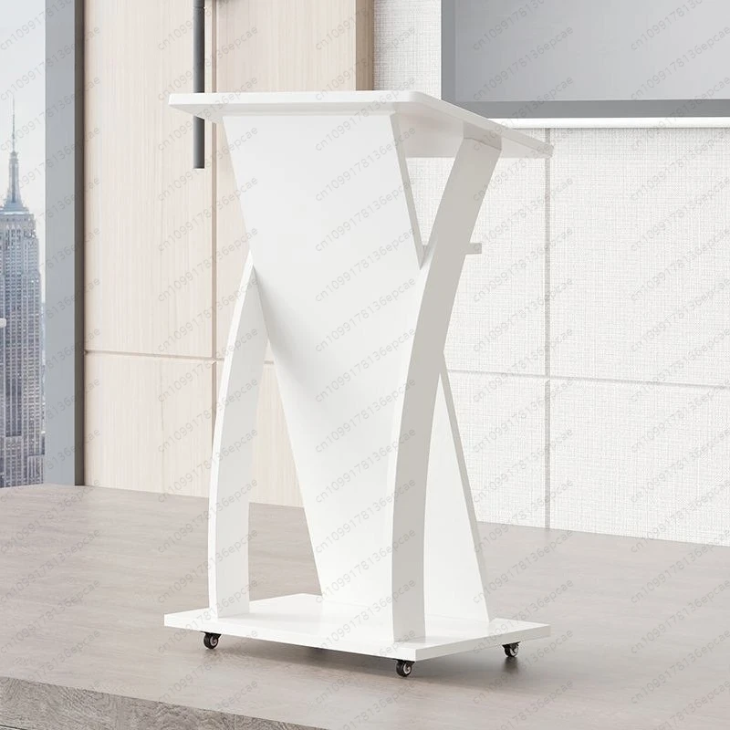 Professional Mobile Lectern - Sleek Design with Shelf, for Corporate Events, University, Hotel Lobby & Guest Service
