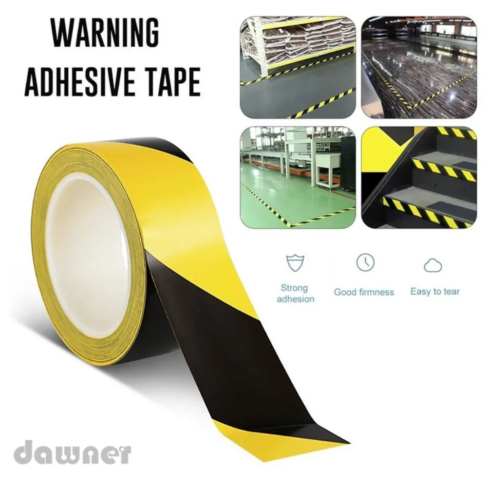 48mm X 33m Black and Yellow Duplex Safety Warning Tape Floor Safety Warning Tape PVC Thickened Wear-resistant Floor Tape