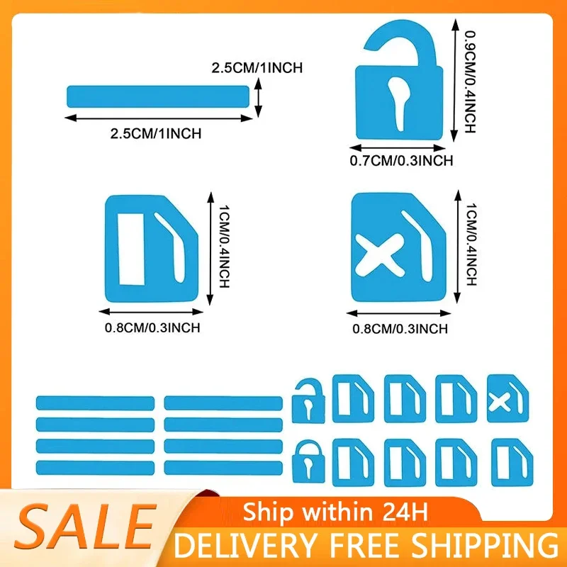 18pcs Car Window Control Button Luminous Stickers, Auto Interior Glow-In-The-Dark Waterproof Durable Decals