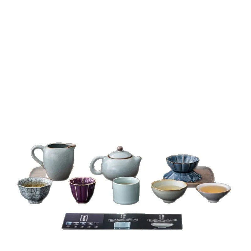 Forbidden City merchandise five famous kilns Kung Fu tea set office home teapot teacup housewarming gifts for elders and leaders