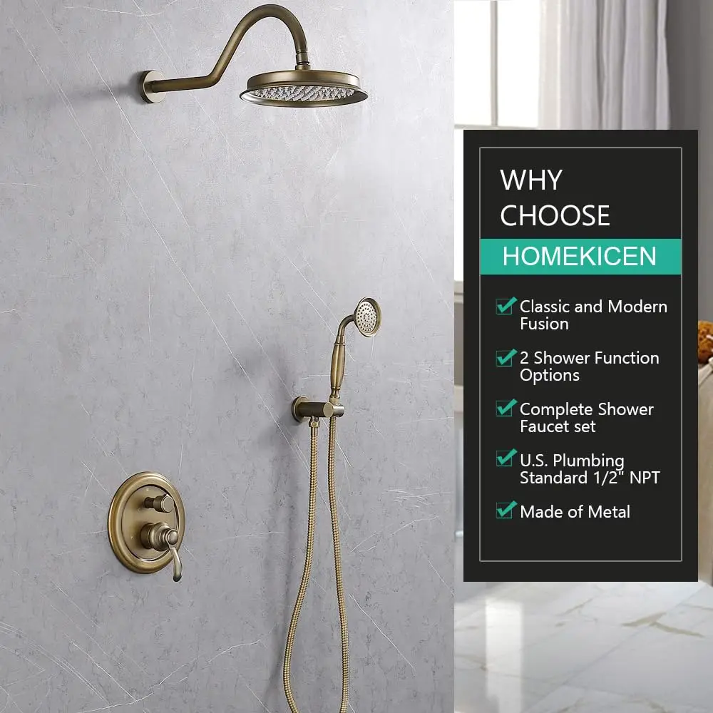 Antique Brass Contemporary Ceiling Mounted Bathroom Shower System Rainfall Oil Rubbed Soft Bronze Chrome Mixer Shower Head