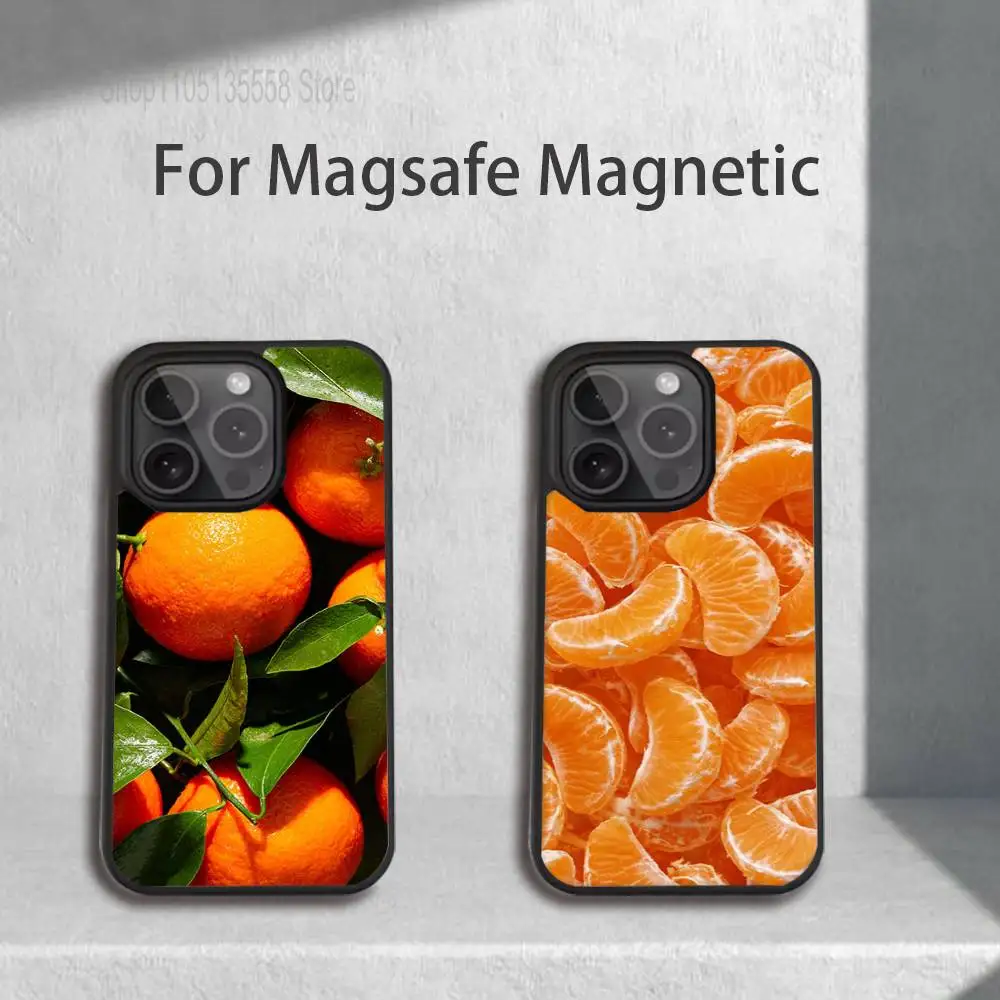 

Чехол для телефона Fruit Mandarin для iPhone 17,16,15,14,13,12,11,Pro,Max,Plus,Mini,SE4,E с магнитной беспроводной зарядкой Magsafe
