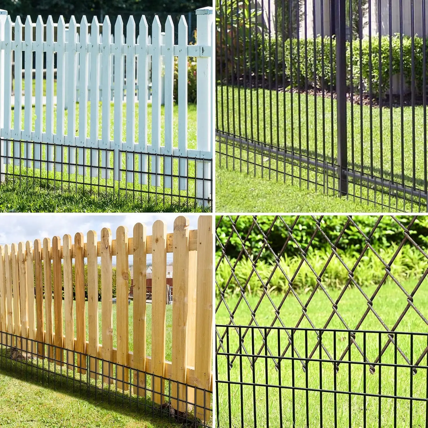 Barrier Fence, 5.5mm Rod with 1.5" Rod Gap, Dog Rabbits Fences Black Metal Fence