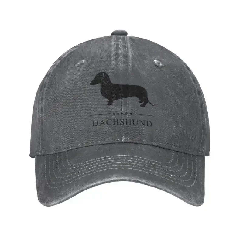 Punk Cotton Dachshund Baseball Cap for Women Men Adjustable Sausage Badger Wiener Dog Dad Hat for Sun Protection