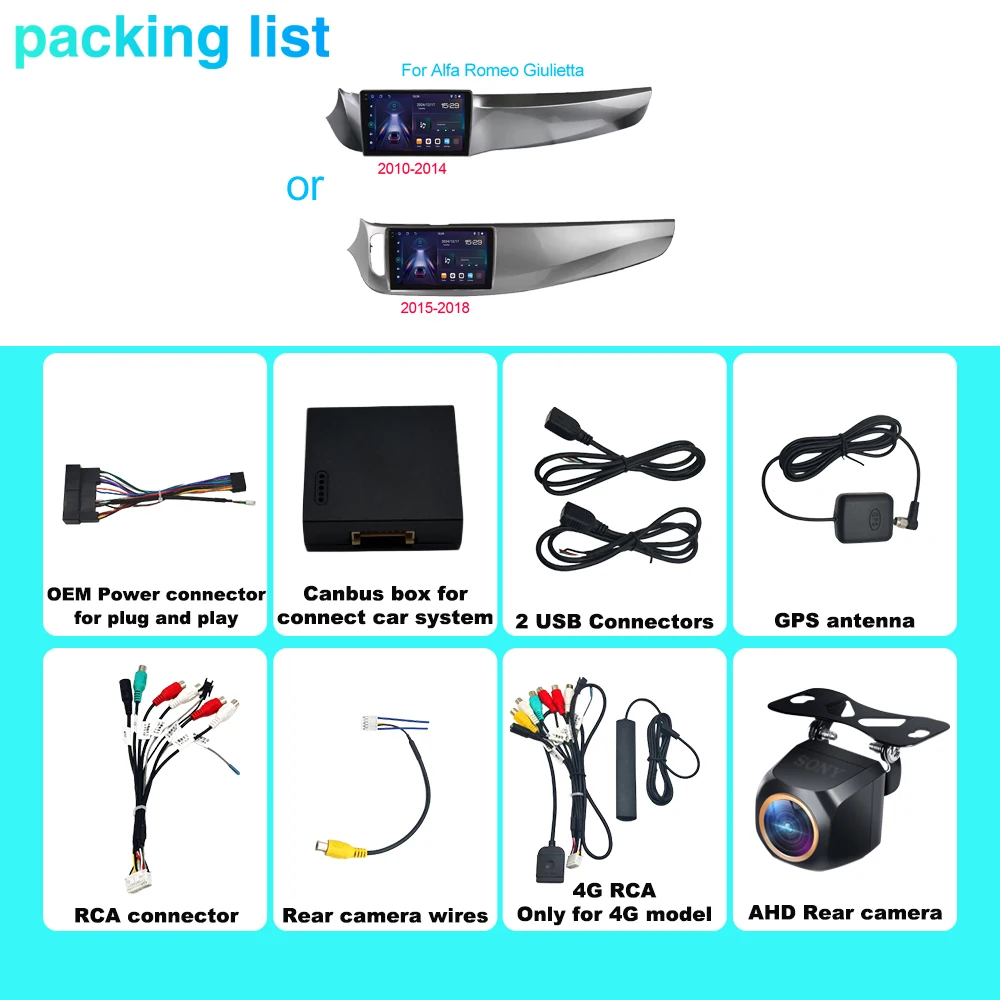 Radio Multimedia para Auto con Android 16 para Alfa Romeo Giulietta 2010-2018, Unidad Principal Estéreo, Carplay, Android Auto, Pantalla 2DIN, Bluetooth 6