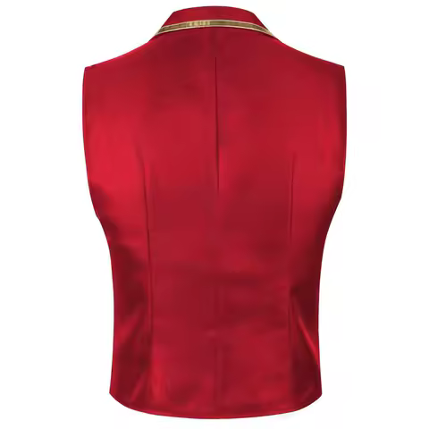 Europe American Men Solid Colour Splicing Thin Suit Vest Red / Blue / Black Fashion Singer Stage Performance Dress Waistcoat