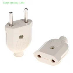 2 Pin EU Plug Male Female Electronic Connector Socket Wiring Power Extension