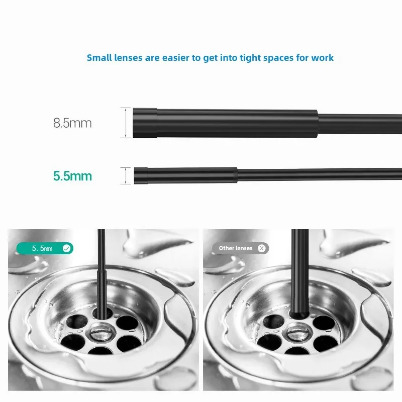 5.5MM 3in1 Android Endoscope IP67 Waterproof Comes with Various Accessories Industrial Pipeline Dredging Underwater Camera
