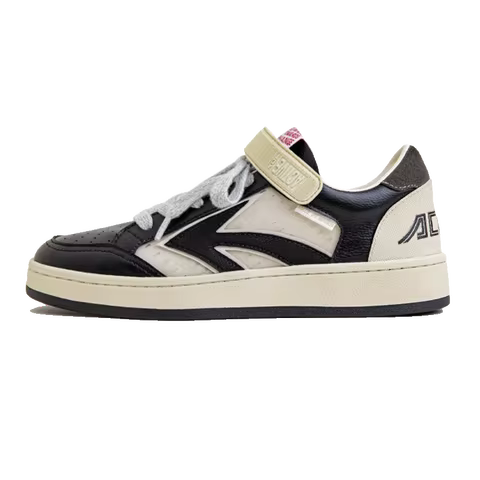 Maden Casual Spliced Skateboard Shoes Sporty Street Black and White Sneaker Shoes Versatile Breathable Lace-up Shoes for Autumn