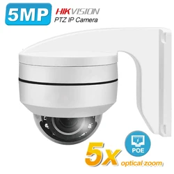 Outdoor PTZ Dome IP Camera POE 5MP 5X Optical Zoom Motion Detection Night Vision With Bracket Security P2P Hikvision Compatible