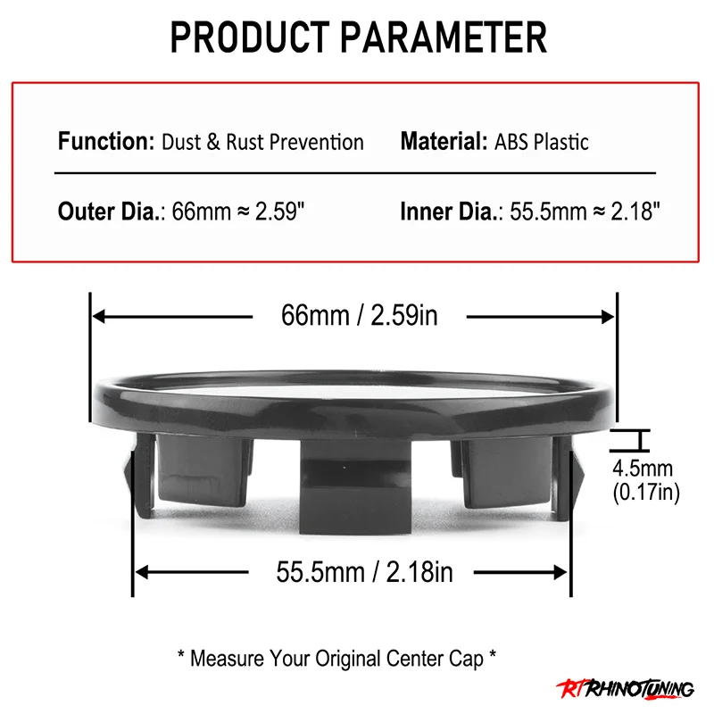 4PCS OD 66mm/2.6