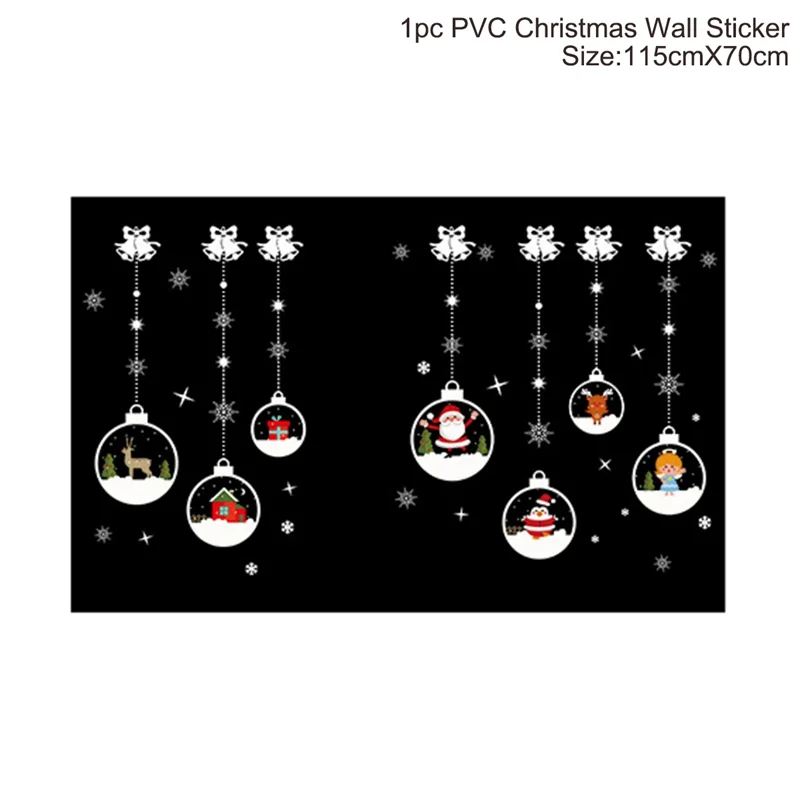 Christmas Window Stickers Christmas Wall Sticker Kids Room Wall Decals Merry Christmas Decorations For Home New Year Stickers