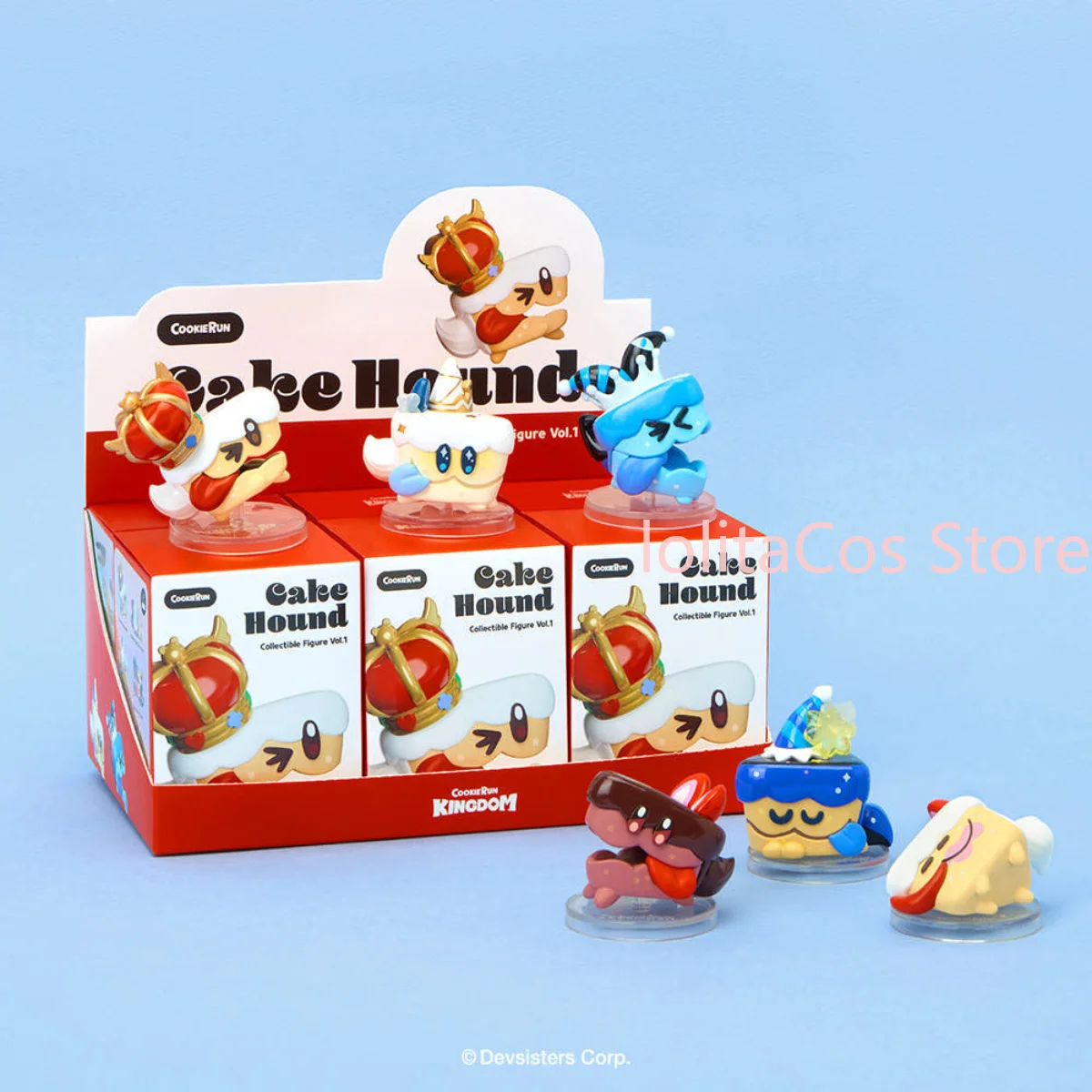 Genuine Cookie Run: Kingdom Shadow Milk Cookie Kawaii Cake Hound Figurine Anime Desktop Ornament Birthday Gift