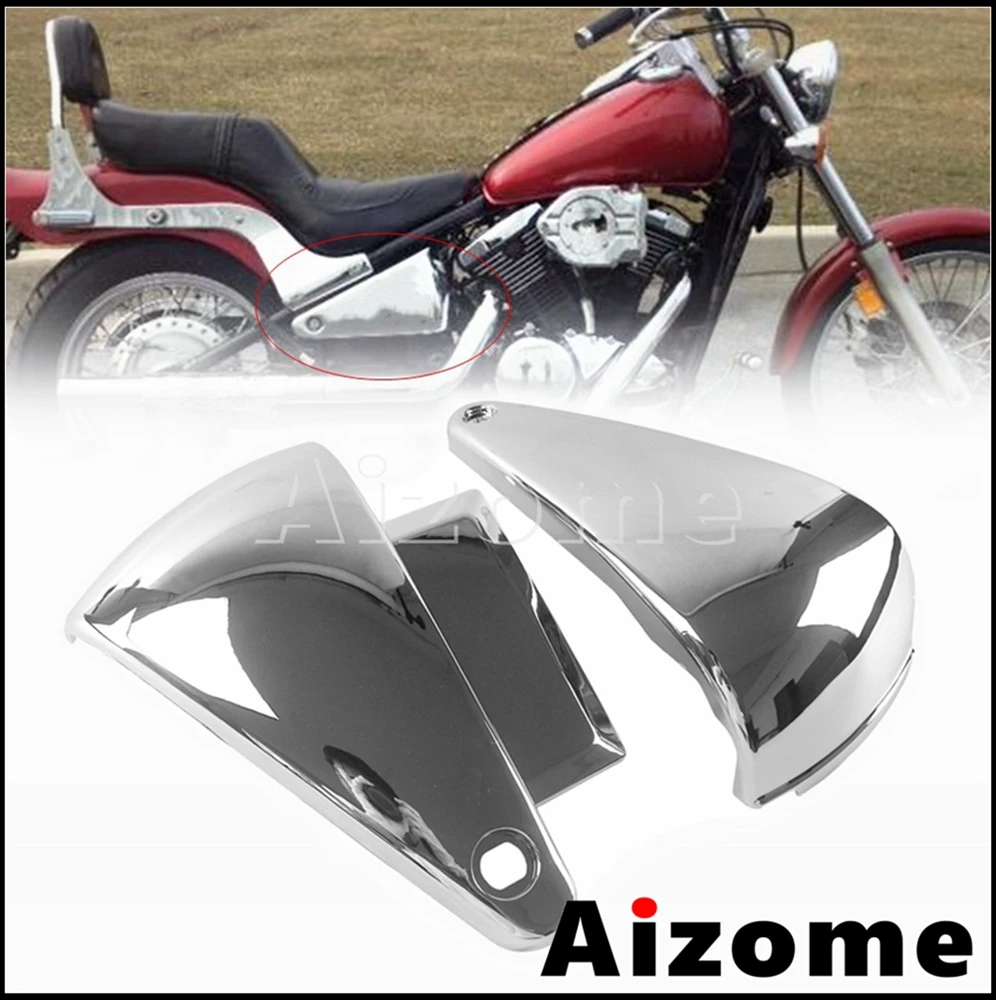 Motorcycle Chrome Plastic Protector Side Battery Fairing Cover For Kawasaki Vulcan 400 VN400 1995-2004 Vulcan 800 VN800 1995-06