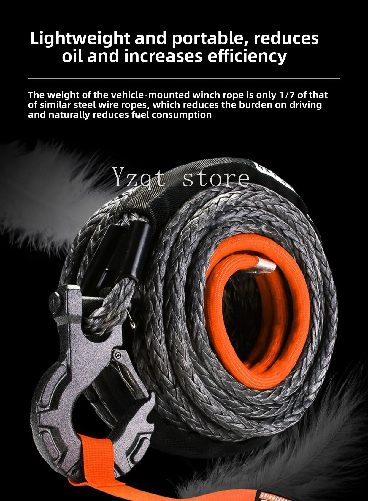 Winch rope Outdoor traction car Rescue nylon trailer rope Off-road special strong lengthening thickening