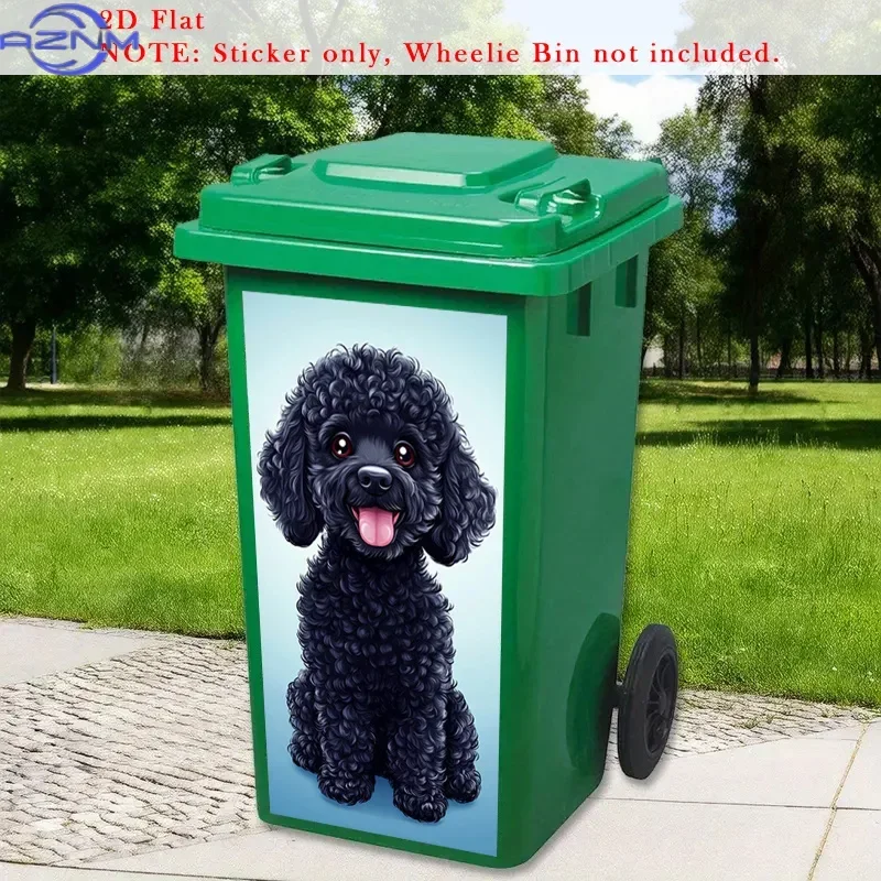 Household Waste Bin Decor Sticker 2D Print Art Decal for Trash Can DIY Makeover