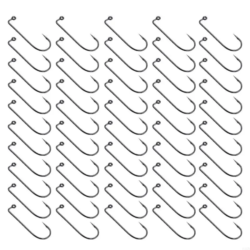 50Pcs 90 Degree Jig Hook, Aberdeen Jig Hook Barbarian Hook Long Shank Bend Jig Hook High Carbon Steel Fishing Jig Hook