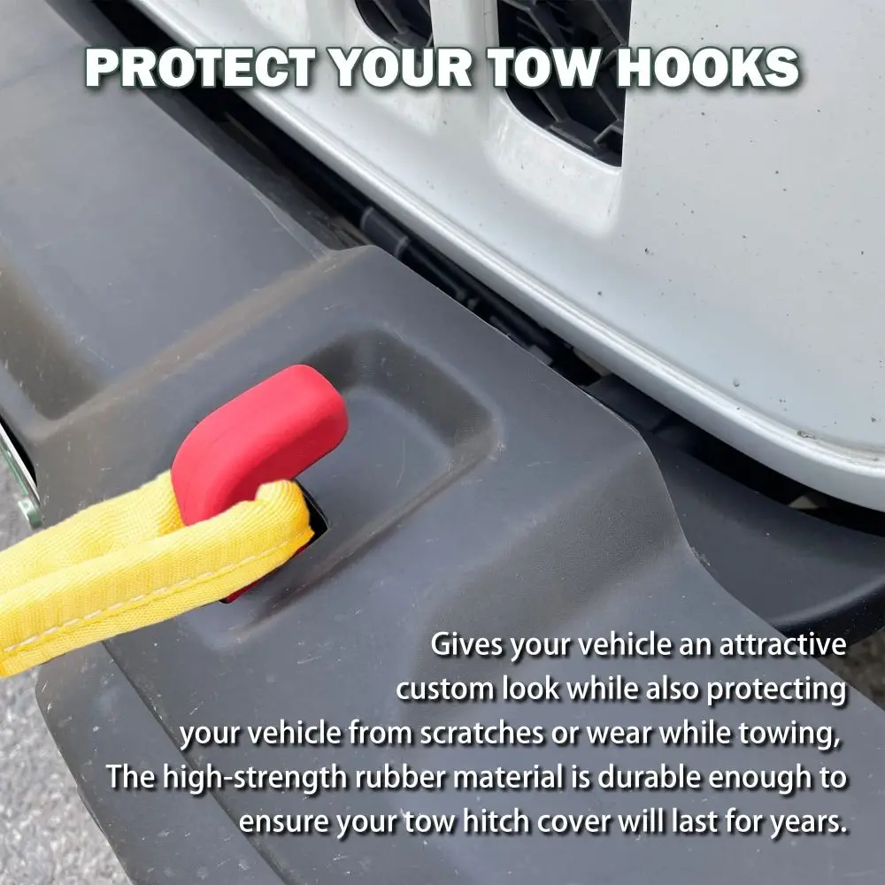 2 قطعة المطاط كم الوفير سحب هوك يغطي المضادة للارتداء المضادة للخدش الوفير سحب هوك حامي ل جيب رانجلر JK JL المصارع TJ #2