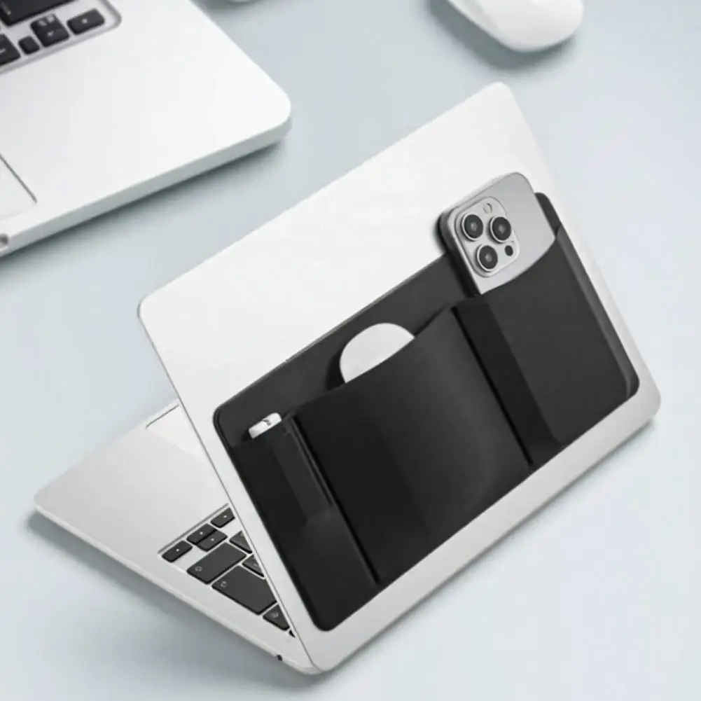 

Adhesive Laptop Back Storage Bag Multi-Purpose Tablet Notebook Mouse Earphones Glasses Pens Organizer Pouch Sticky Laptop Pouch