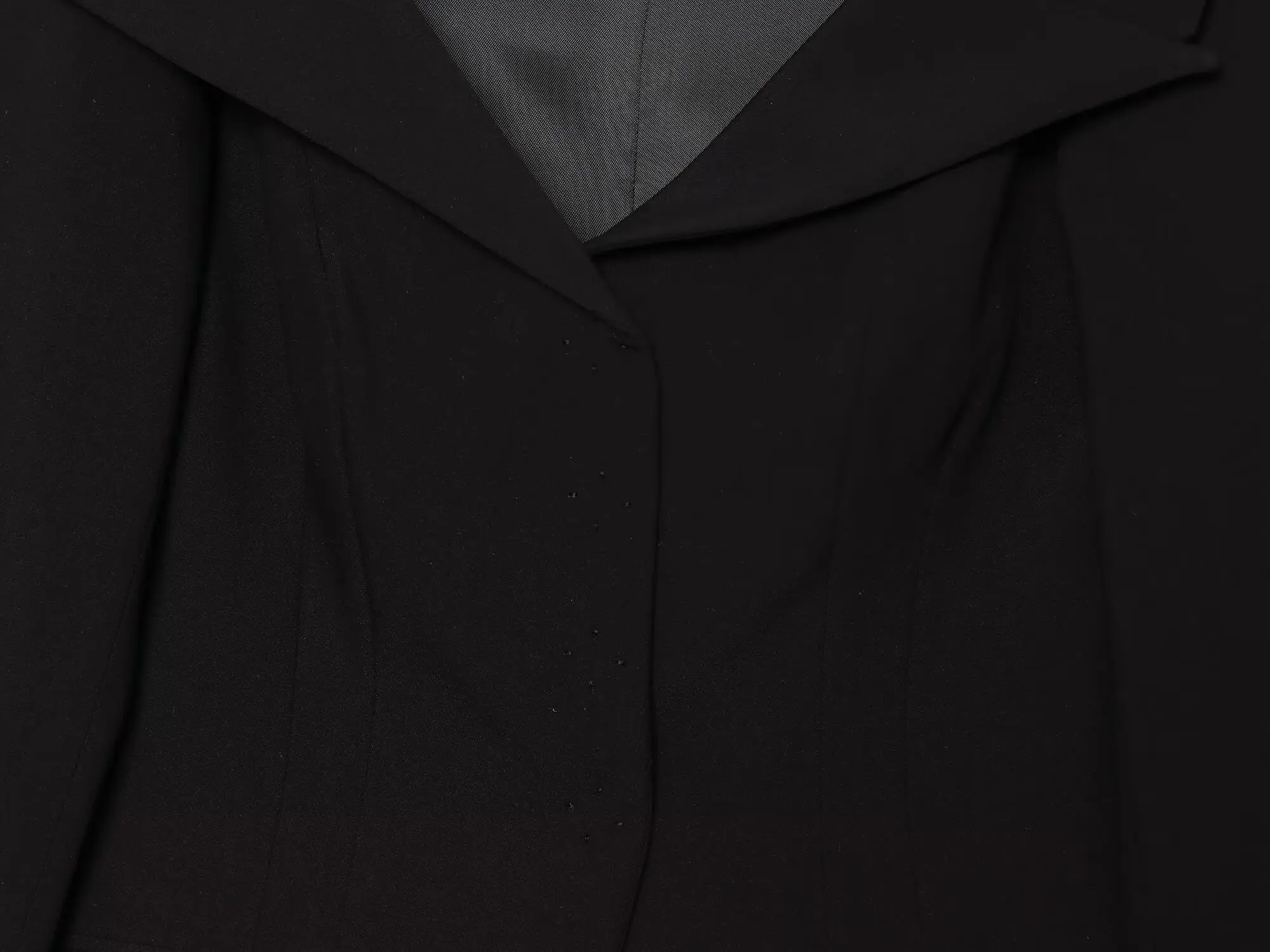 BSAY 2026 Neuer Eleganter Damen-Blazer in Schwarz mit Asymmetrischem Saum, Langen Ärmeln, Formelle Oberbekleidung, Minimalistischer Büroanzug-Jacke – Detail 8