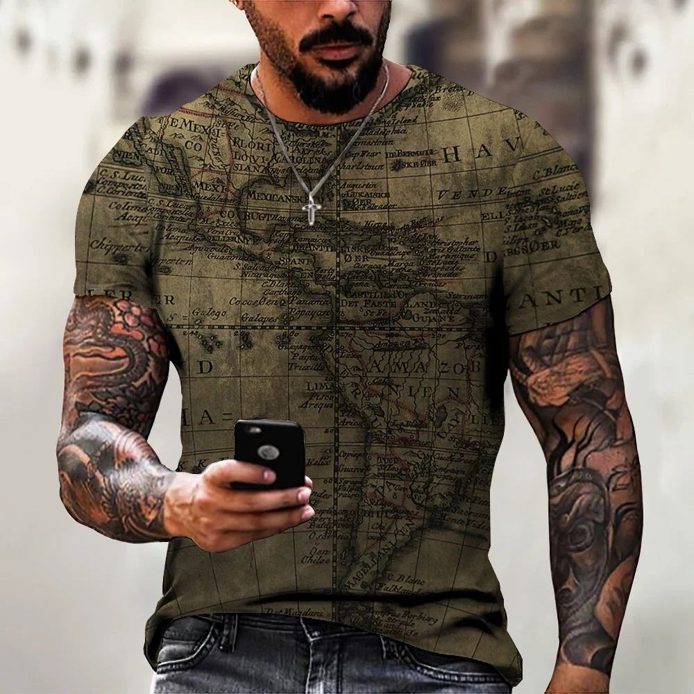 

Men's T-Shirt Trend Fashion Street T-Shirt Hip-Hop Loose Short Sleeved Summer T Shirt For Men Clothing Casual Fashion Top Tee