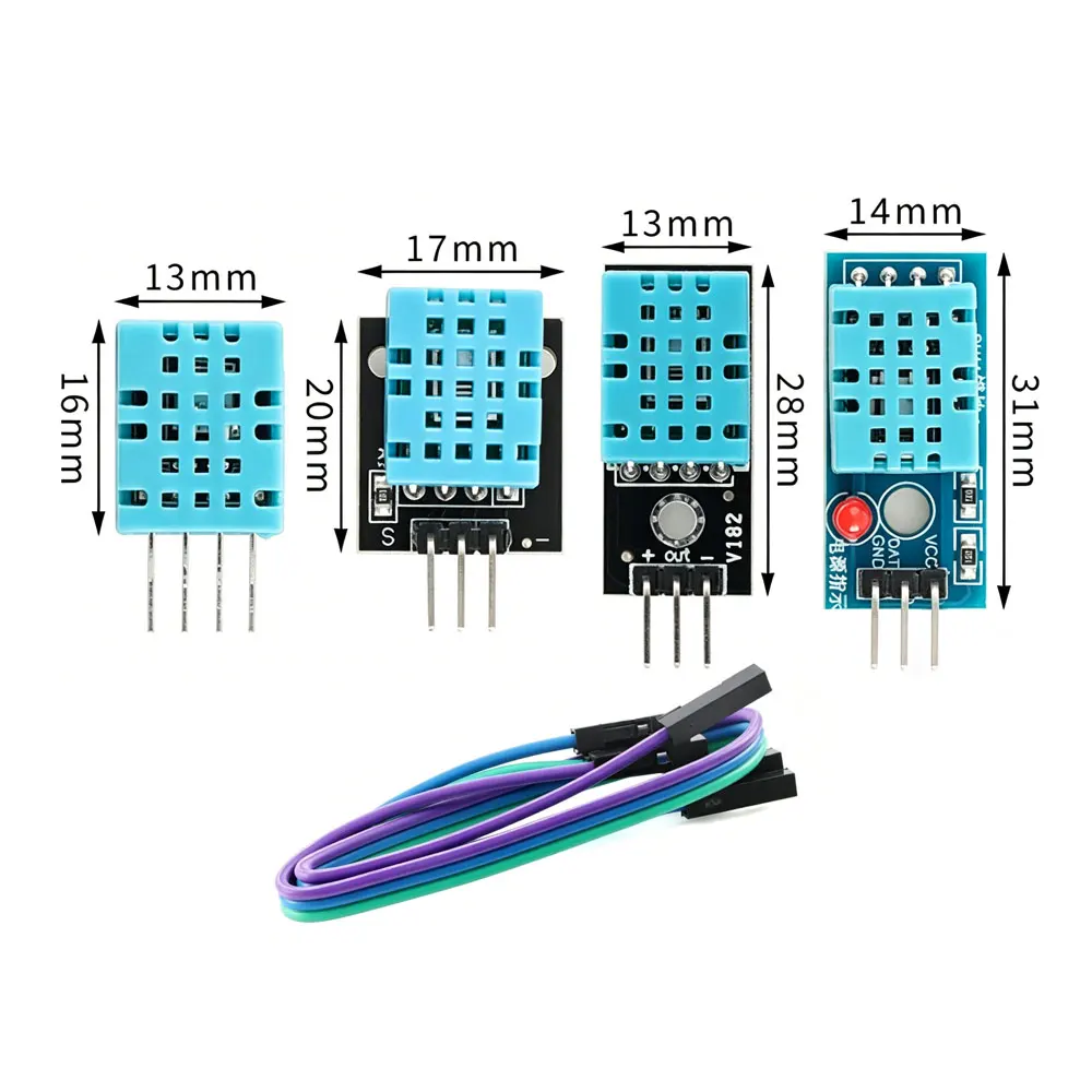 Image of 1 Stück DHT11 Digitales Temperatur- und Feuchtigkeitssensor-Modul, 3,3 V-5 V, 3-Draht-Modul mit hoher Präzision und extrem geringem Stromverbrauch für Arduino