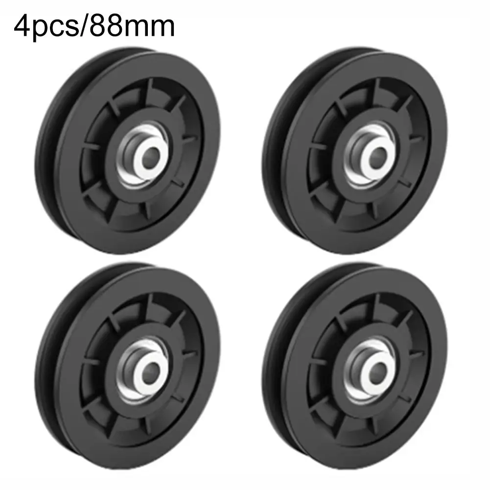 

4 Pcs Bearing Pulley 60 70 88 90 95mm Nylon Silent Pulley For Strength Gym Equipment Longmen Frame Accessories High Quality