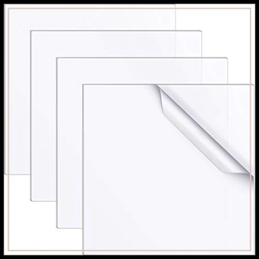 

4 Pack 3x3 Inch Clear Acrylic Square Panels 1/12 Thick for Sign Display, Picture Frame Glass Replacement