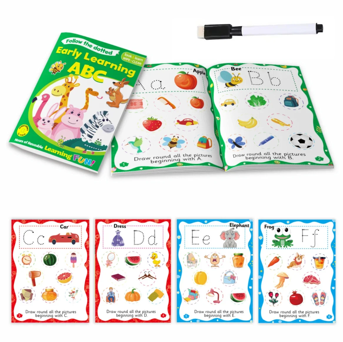 

A4 English Alphabet Numer Control Pen Practice Copybook Preschool Early Education Enlightenment Erasable Notebook