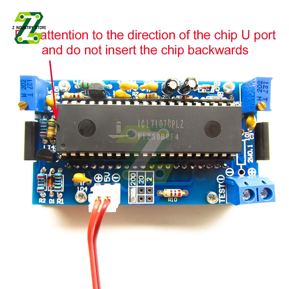 ICL7107 woltomierz cyfrowy zestaw moduł DIY DC 5V 35mA 70.6x3 9mm zestawy DIY miernik woltomierza