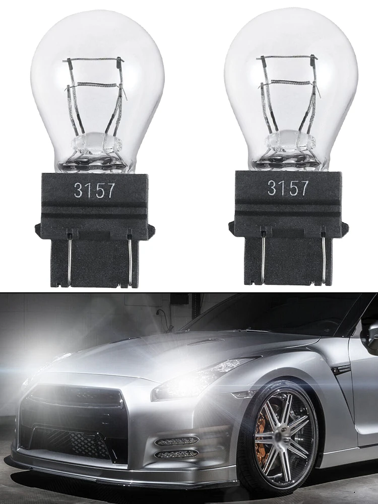 

2pcs 3157 Car Brake Light Bulbs White 3000K Halogen 54LM Reverse Light, Tail Light, Turn Signal Light 3057, 3155, 3357, 3547