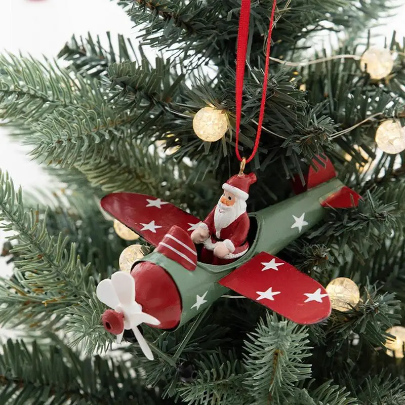 Avión volador de Papá Noel/muñeco de nieve, adornos navideños, juguetes colgantes para árbol de Navidad, decoración del hogar, regalo para niños