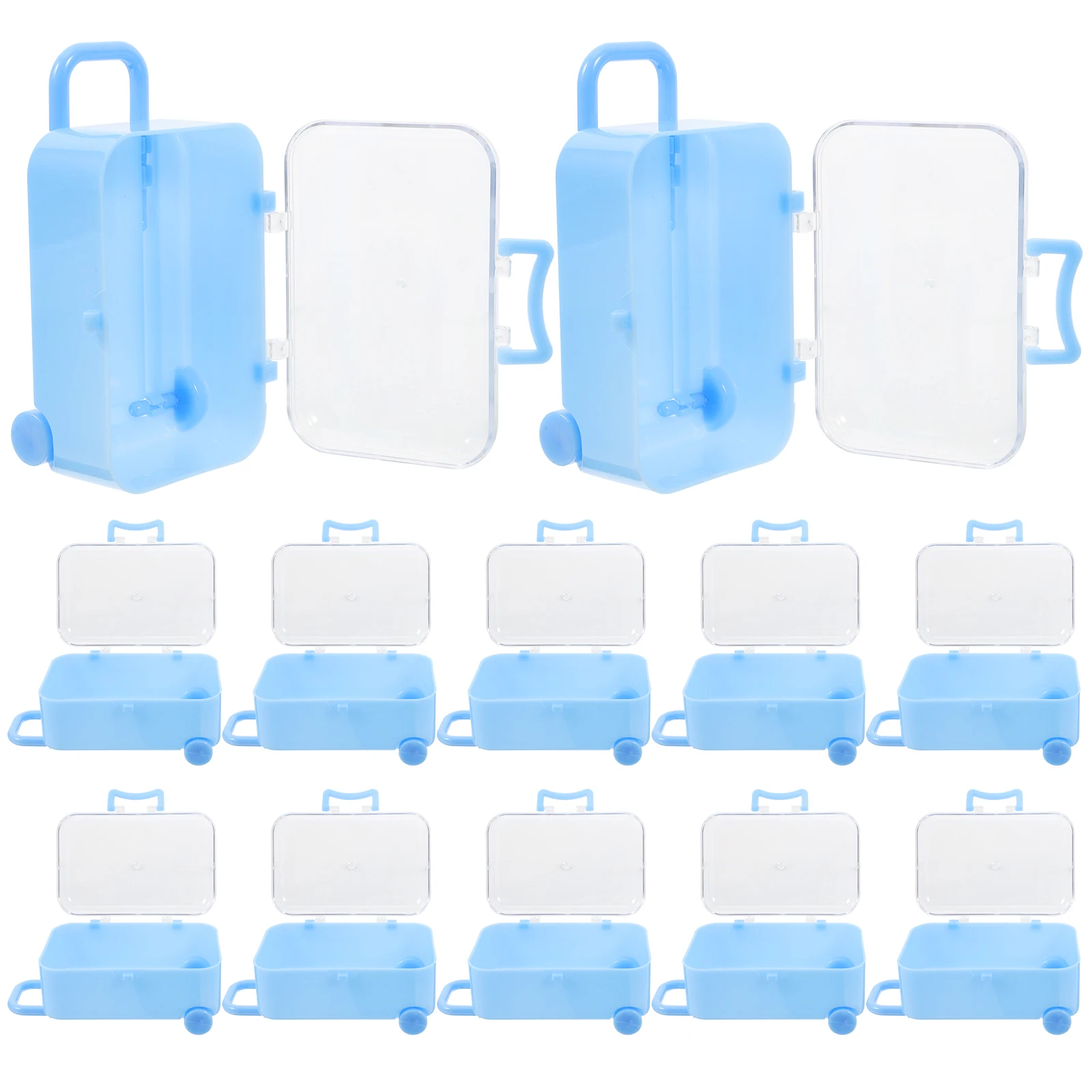 

12 Pcs Large Size Candy Box Trolley Suitcase Mini Luggage Gift Decorative Plastic Boxes Party Favors Travel Treats Storage