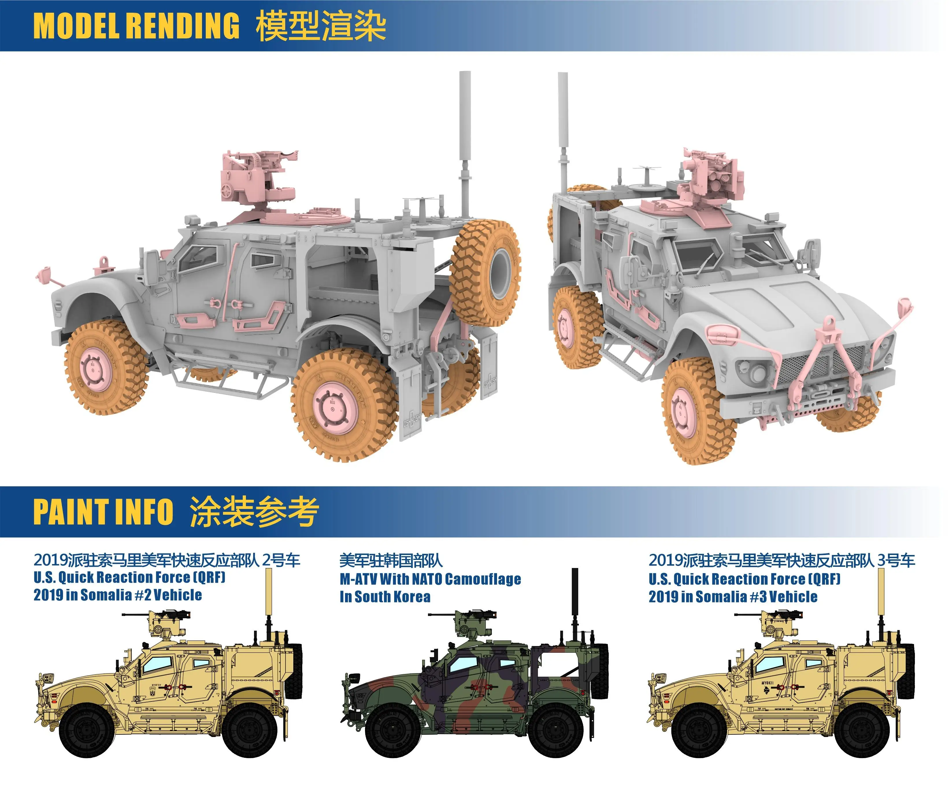 T-Model GH72A06-SP 1/72 M-ATV M1277 W/M153 RMOTECONTROLLED WEAPON STATION Wheel set