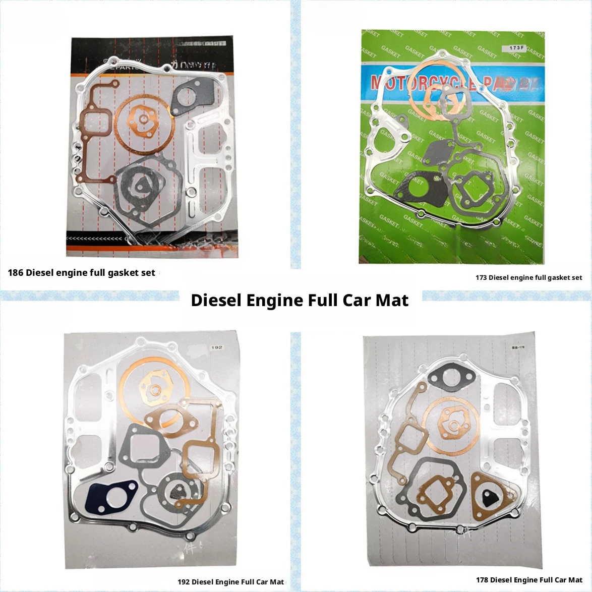 Complete Gasket Set For 170F 173F 178F 186F188F192F Air Cooled Diesel Engine Replacement Spare Parts For Generator Rotary Tiller