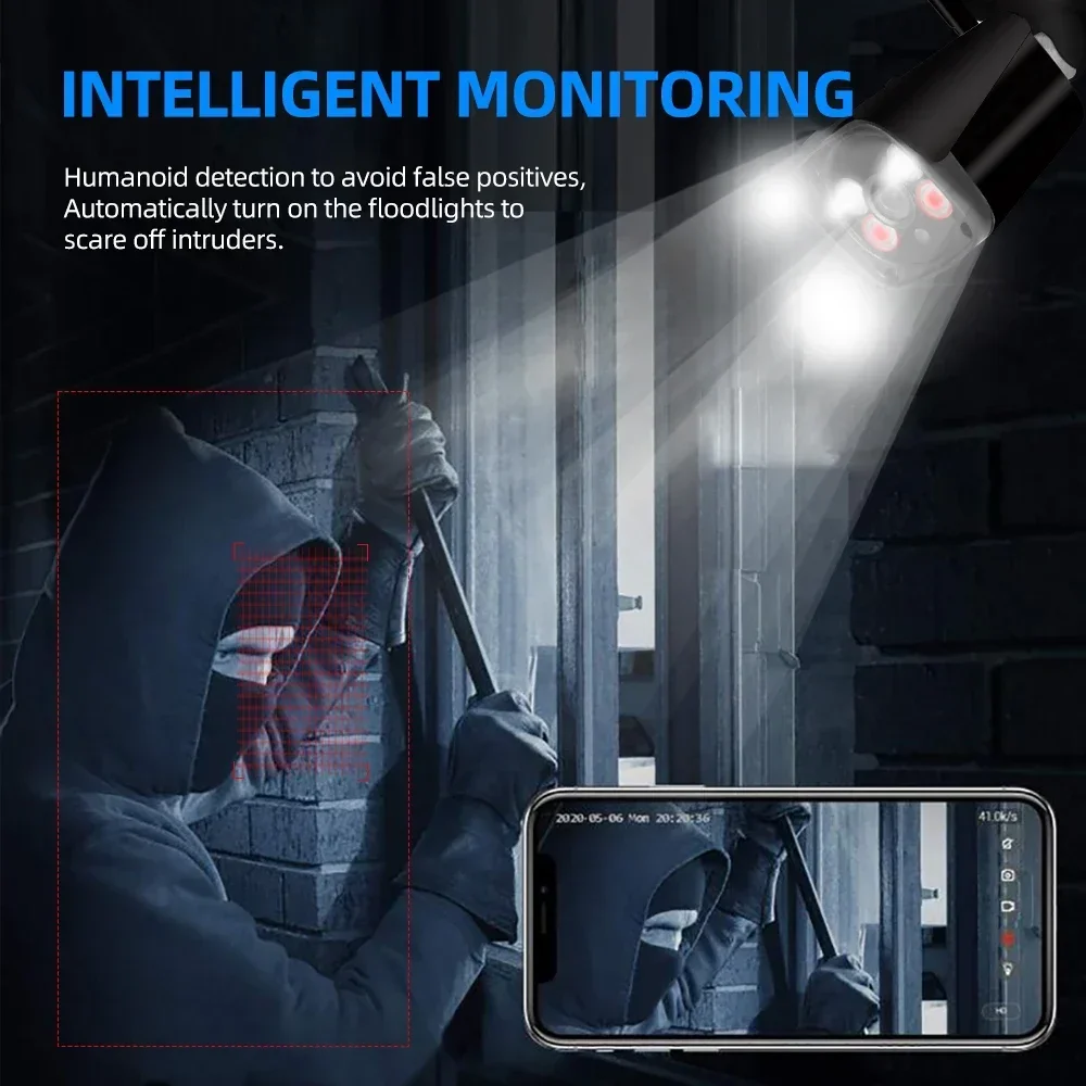 Wesecuu 8ch 4mp 5mp 4k 8mp poe câmera ip cctv kits de áudio embutido ip66 câmeras bala à prova dip66 água sistema cctv câmera