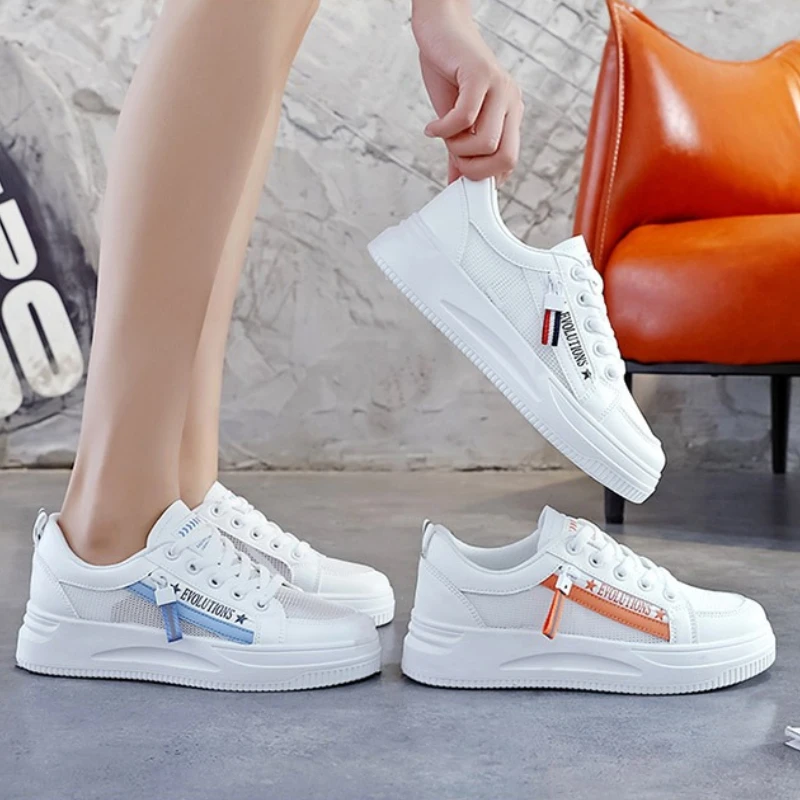 

Women Vulcanized Shoes Fashionable and Comfortable New Thick Soled Breathable Mesh Casual Sports Canvas Shoes