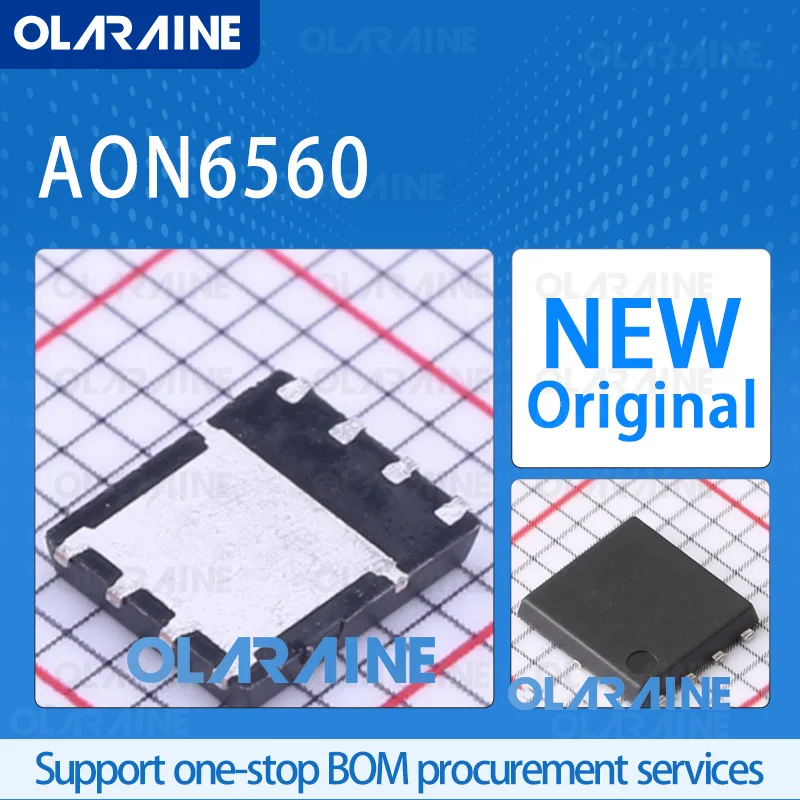 1/5/10Pcs AON6560 DFN-8 original 100% New ic chip MOSFETs 1 N-channel (Vdss) 30V (Id) 200A (RDS(on)) 0.68mΩ@10V,20A (Pd) 7.3W