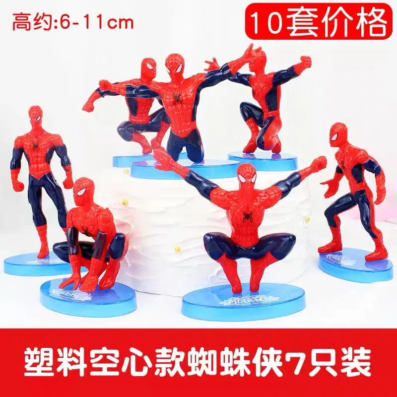 Marve Spider Man Cartoon Animation Cake Doll Ornament High-Looking Creative Holiday Baking Cake Decoration Scenario Figure Toy