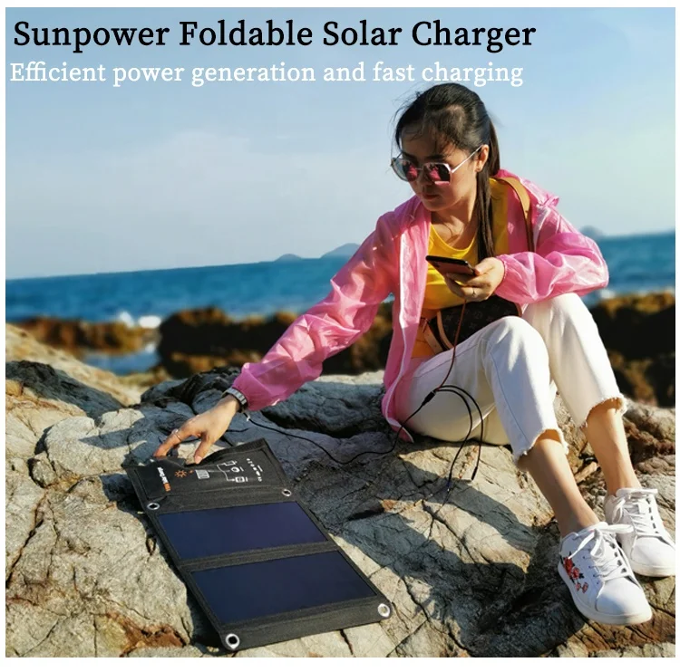 15 Вт складное портативное солнечное зарядное устройство для мобильного телефона с USB-выходом