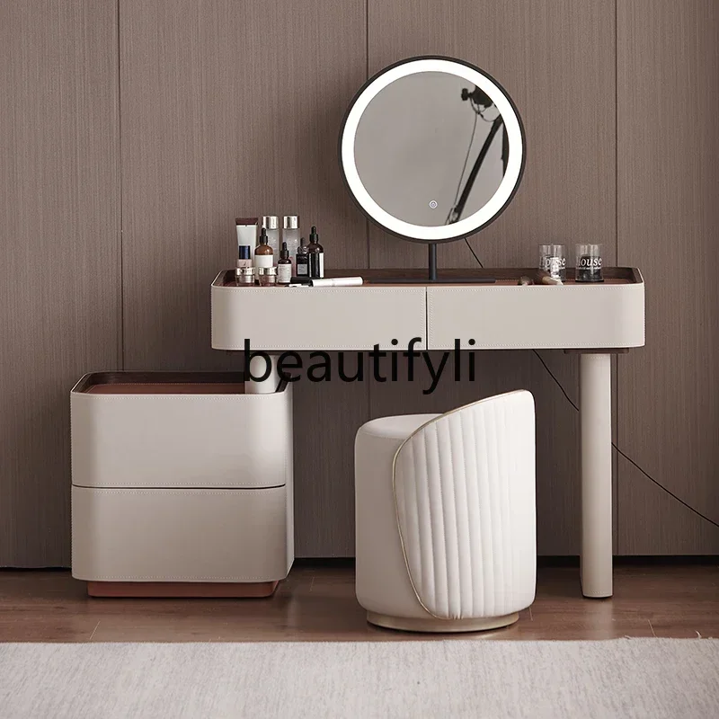 

Light luxury dresser bedroom modern simple small apartment makeup table storage cabinet integrated high-end sense