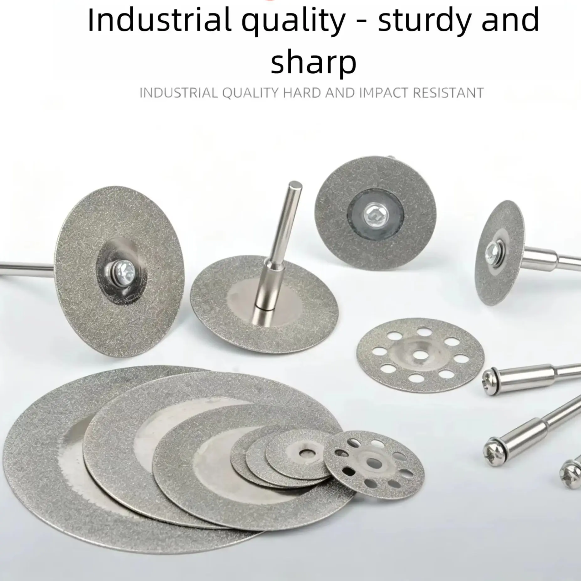 10pcs 20 30 40 50mm Mini Diamond Circular Saw Blade Grinding Cutting Disc With 2pcs Connecting Shank for Dremel Rotary Tool view 2