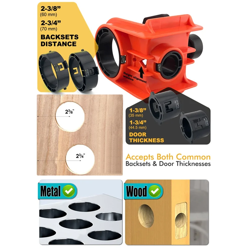 

M05K Door Lock Installation Kit Door Lock Installation For Wood Doors For Use With 1-3/4"Or1-3/8" Thick Door D