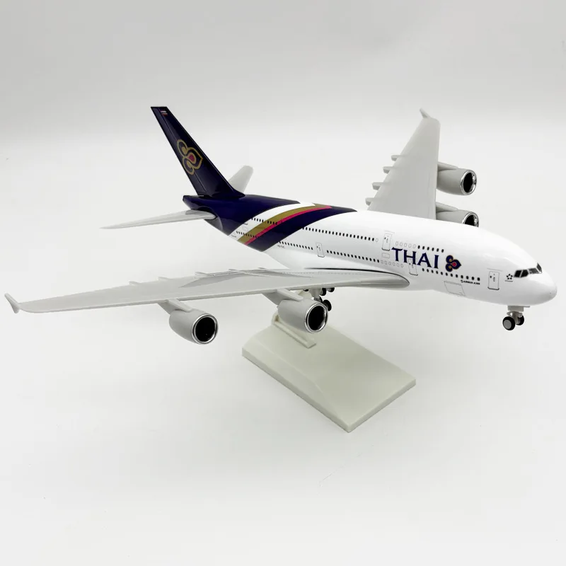 

Масштабная модель самолета A380 Thai Airways 1/250, 30 см, из смолы, с подставкой и колесами, коллекционная игрушка для мальчиков, подарок